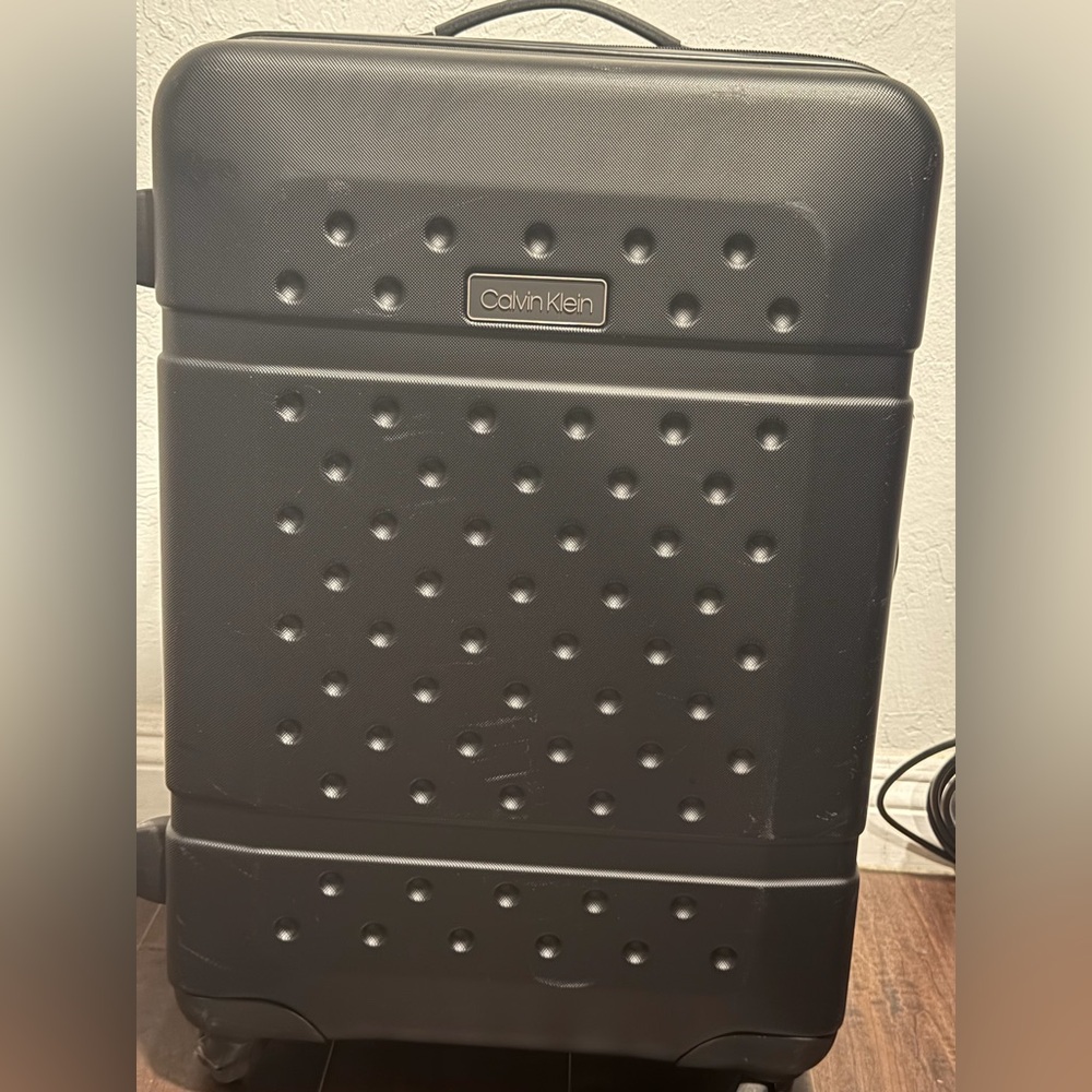 Calvin Klein Black Textured Suitcase